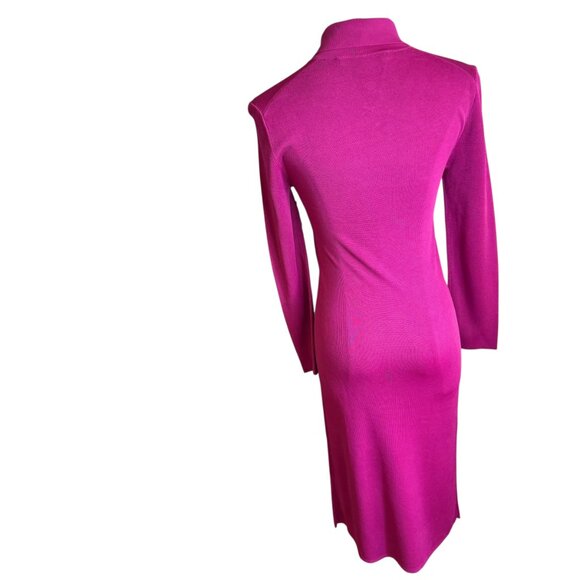 Trina Turk Magenta Collared Knit Polo Midi Dress NWT Size M - Picture 2 of 8